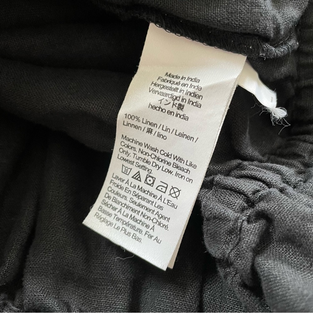 J Crew Ruffle-Waist Tank Top 100% Linen Black medium M - Picture 5 of 6